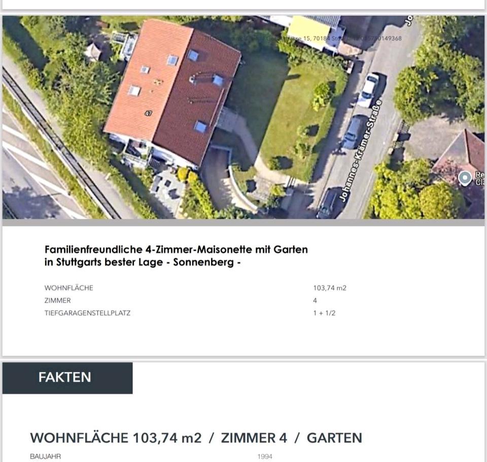 Thumbnail-4-Zimmer-Maisonette mit Garten in Stuttgart, Sonnenberg