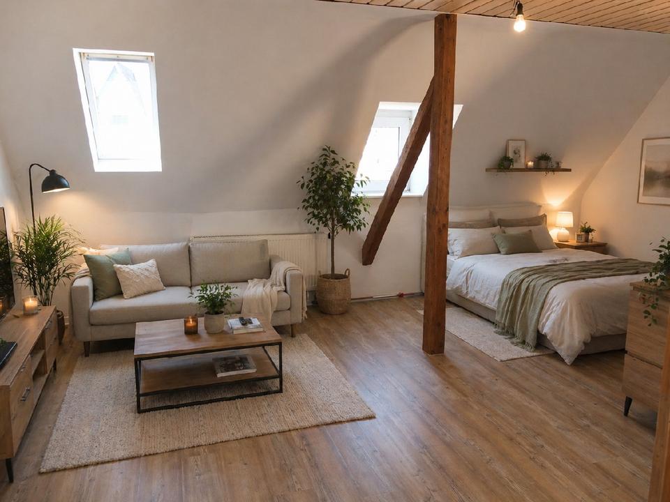 Thumbnail-Einpersonenhaushalt: Bezaubernde 2-Raum-Dachgeschosswohnung