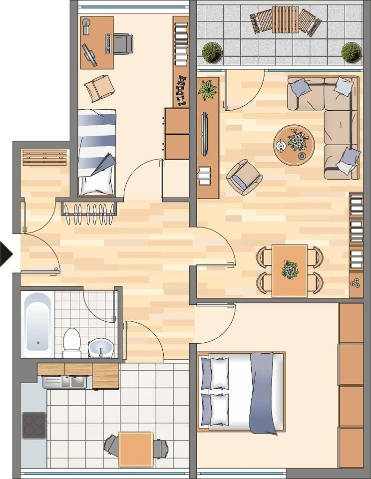 Thumbnail-Demnächst frei! 3-Zimmer-Wohnung in Dortmund Hörde (WBS für 75m² erforderlich!)