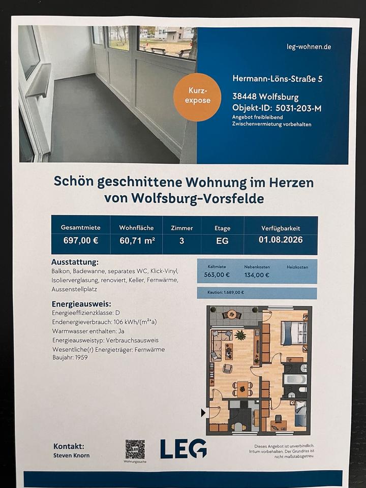 Thumbnail-3 Zimmer Wohnung Wolfsburg