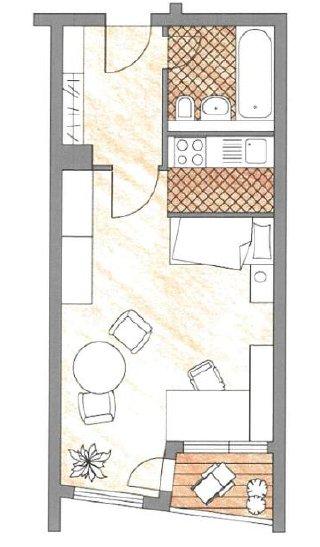 Thumbnail-Privatverkauf: Vermietetes Single-Apartment in grüner Wohnanlage