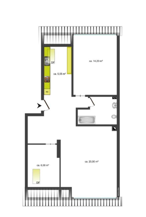 Thumbnail-2,5 Zimmer modern, v privat Niendorf