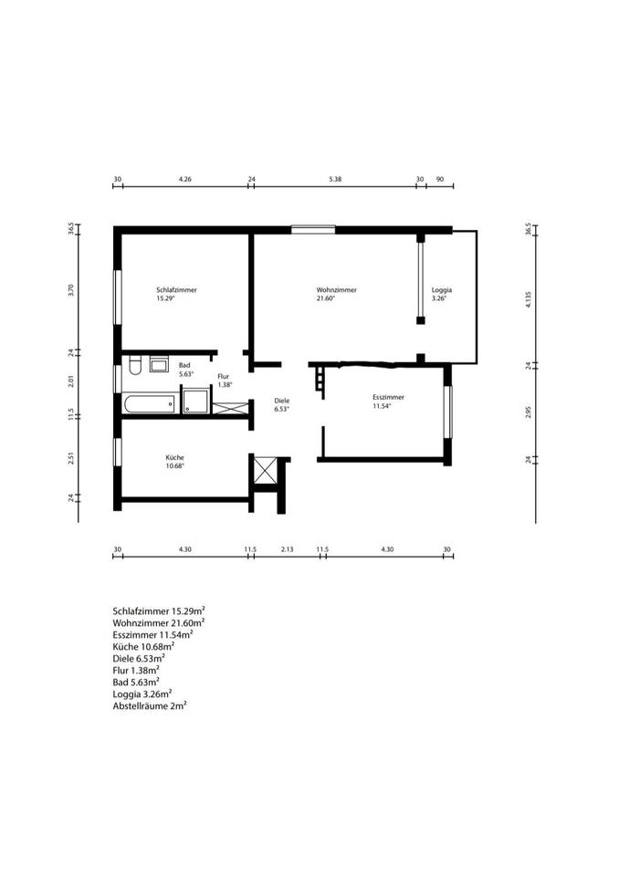 Thumbnail-Drei Zimmer Wohnung 78qm zu vermieten