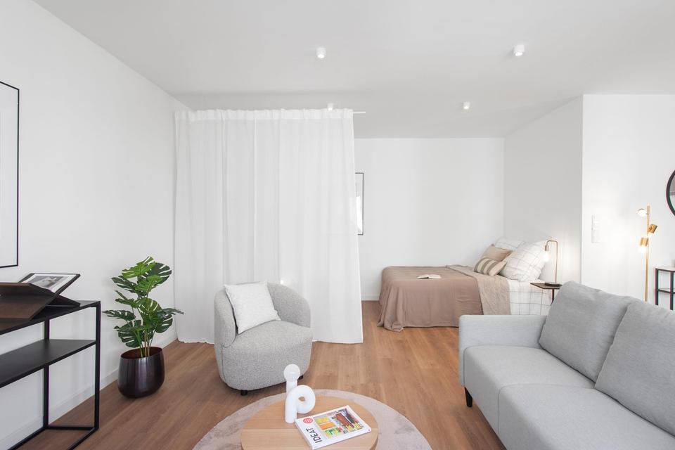 Thumbnail-Erstbezug nahe Kö: Exklusives 45m² Apartment, EBK, Balkon, Aufzug, Möbliert