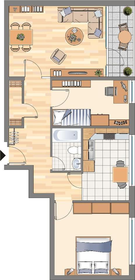 Thumbnail-Demnächst frei! 3-Zimmer-Wohnung in Dortmund Hörde (WBS für 75m² erforderlich!)