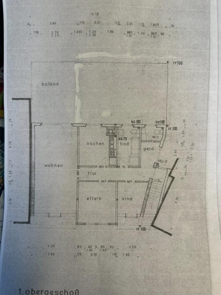 Thumbnail-Große 3-Zimmer-Wohnung (ca. 100 m²) mit Dachterrasse & Carport –