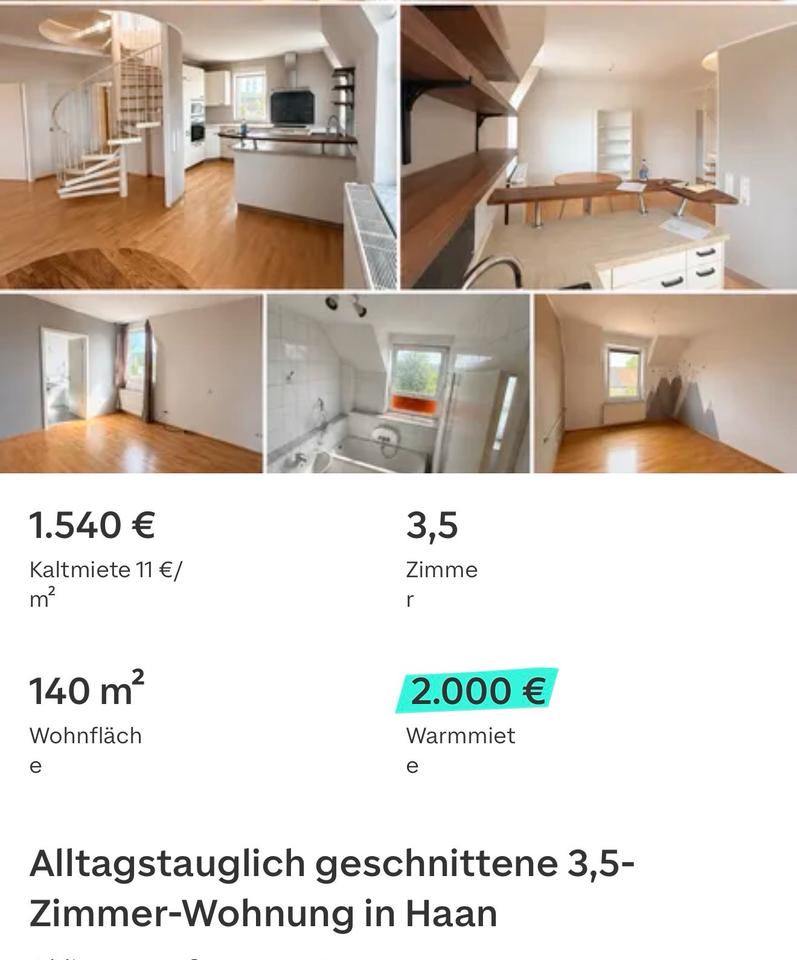 Thumbnail-Maisonette Wohnung 140qm 3,5 Zimmer Haan