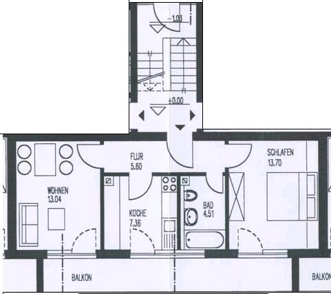 Thumbnail-Helle 2 Zimmer Wohnung
