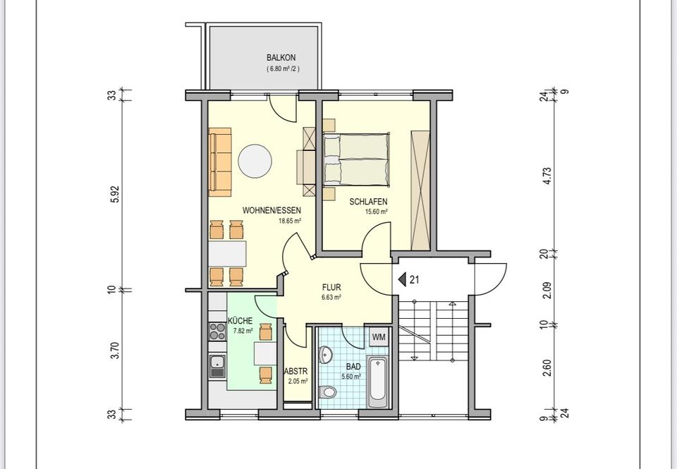 Thumbnail-2-Raumwohnung in beliebter Wohnlage mit Balkon