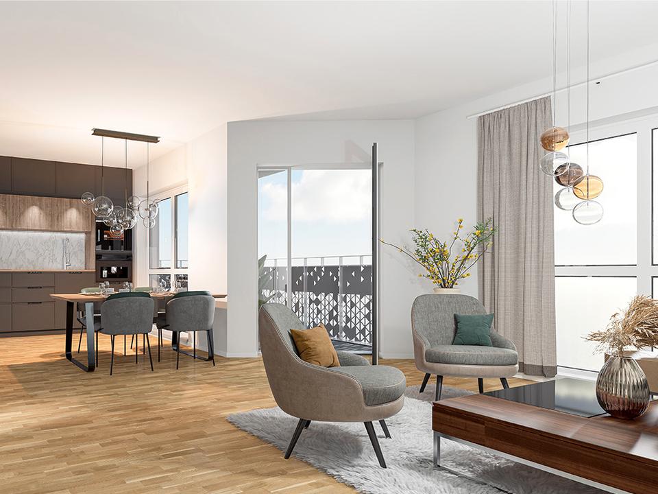 Thumbnail-Wohnung m. Blick ins Grüne | Süd-Loggia | Aufzug | Tiefgarage | Smart-Home | Energielevel A+