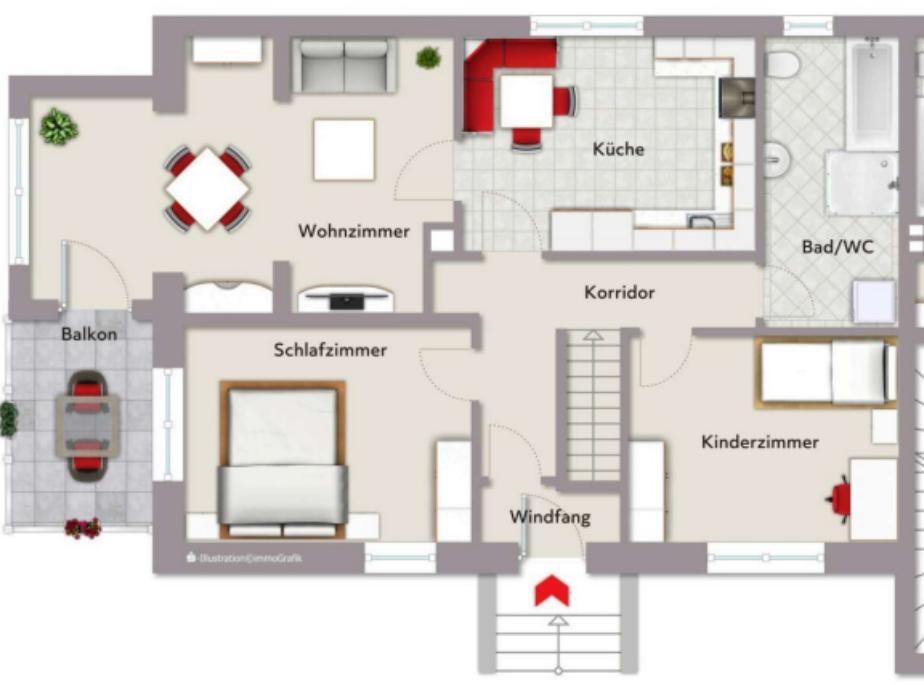 Thumbnail-Attraktive 3 Zimmer Wohnung mit Balkon in Viereth