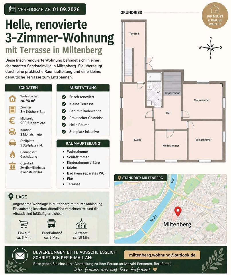 Thumbnail-Helle renovierte 3-Zimmer-Wohnung