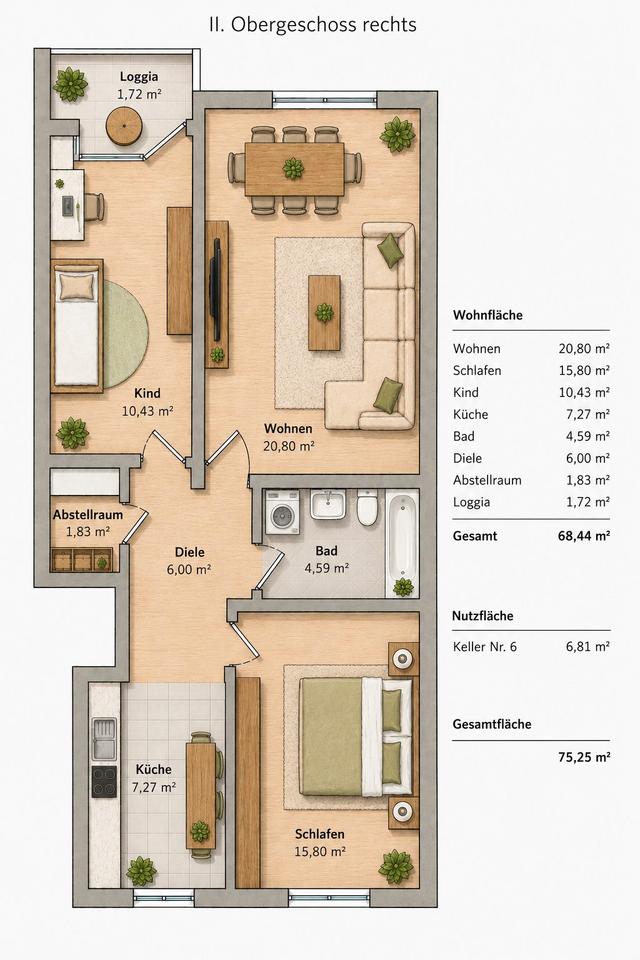 Thumbnail-3,5-Zimmer-Wohnung bezugsfertig mit Balkon in Essen-Borbeck