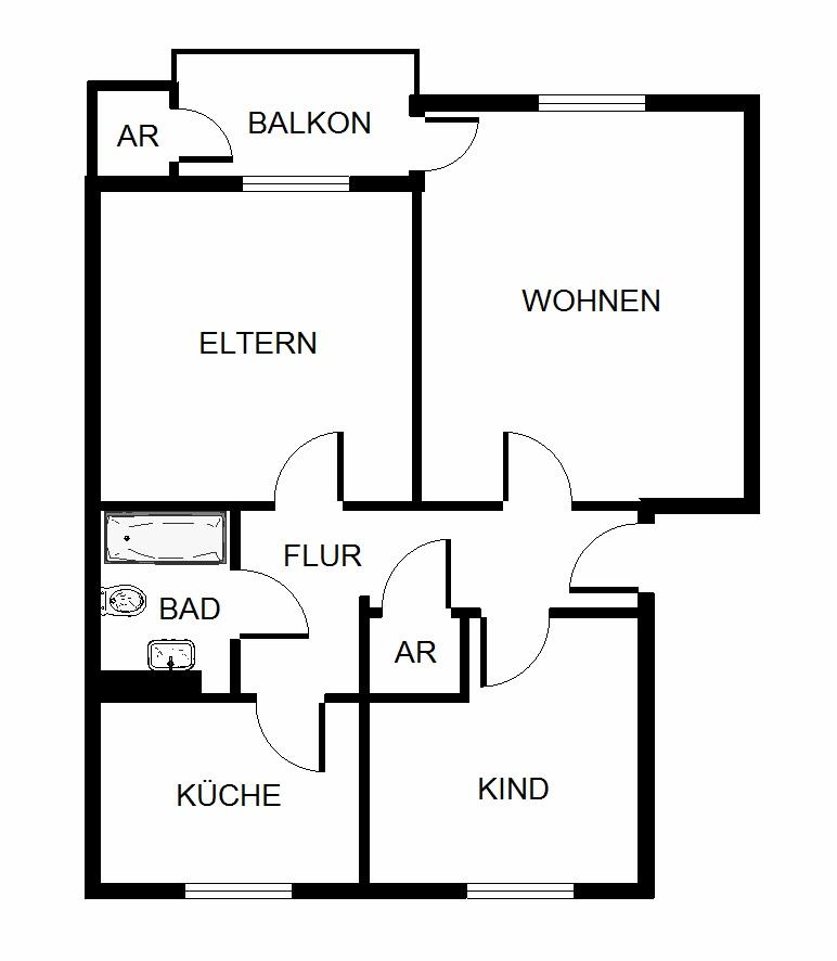 Thumbnail-3-Zimmerwohnung mit Balkon bezugsfertig