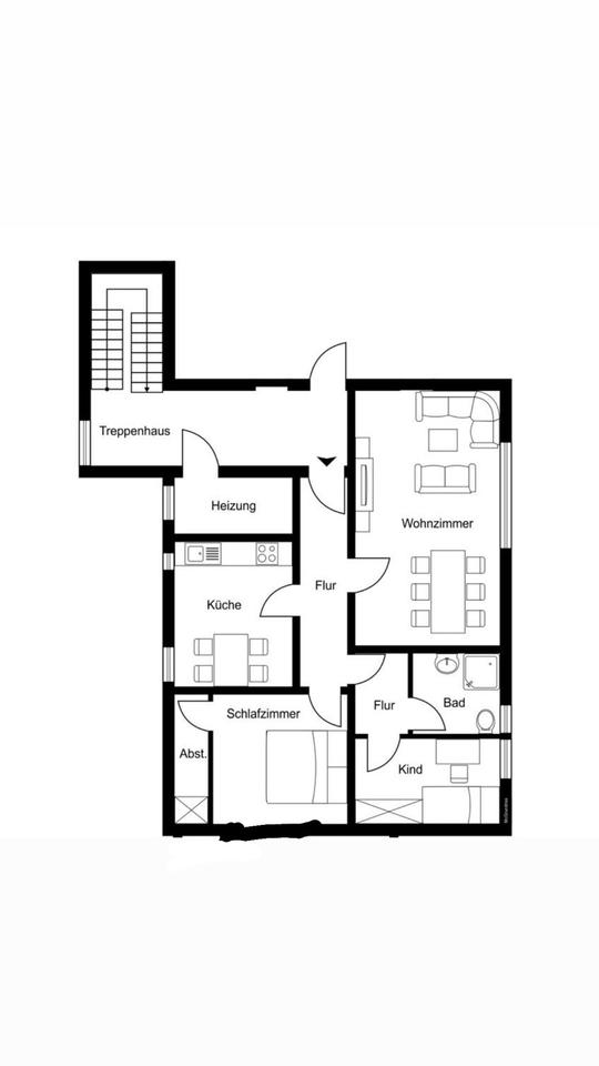 Thumbnail-Helle 3-Zimmer-Wohnung mit 90 m² in Le. Maumke