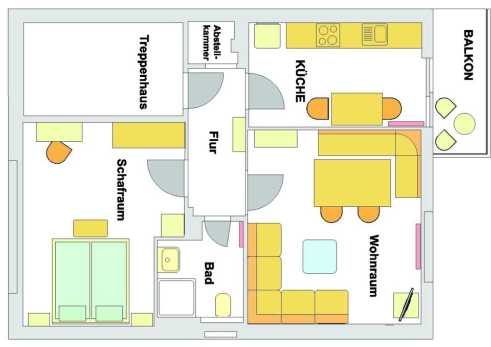 Thumbnail-Komplett möblierte 2,5-Zi-Wohnung mit Balkon in ruhiger Lage