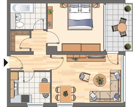 Thumbnail-Gemütliche 2-Zimmer-Etagenwohnung in Unna – 59,67 m², 3. Etage links