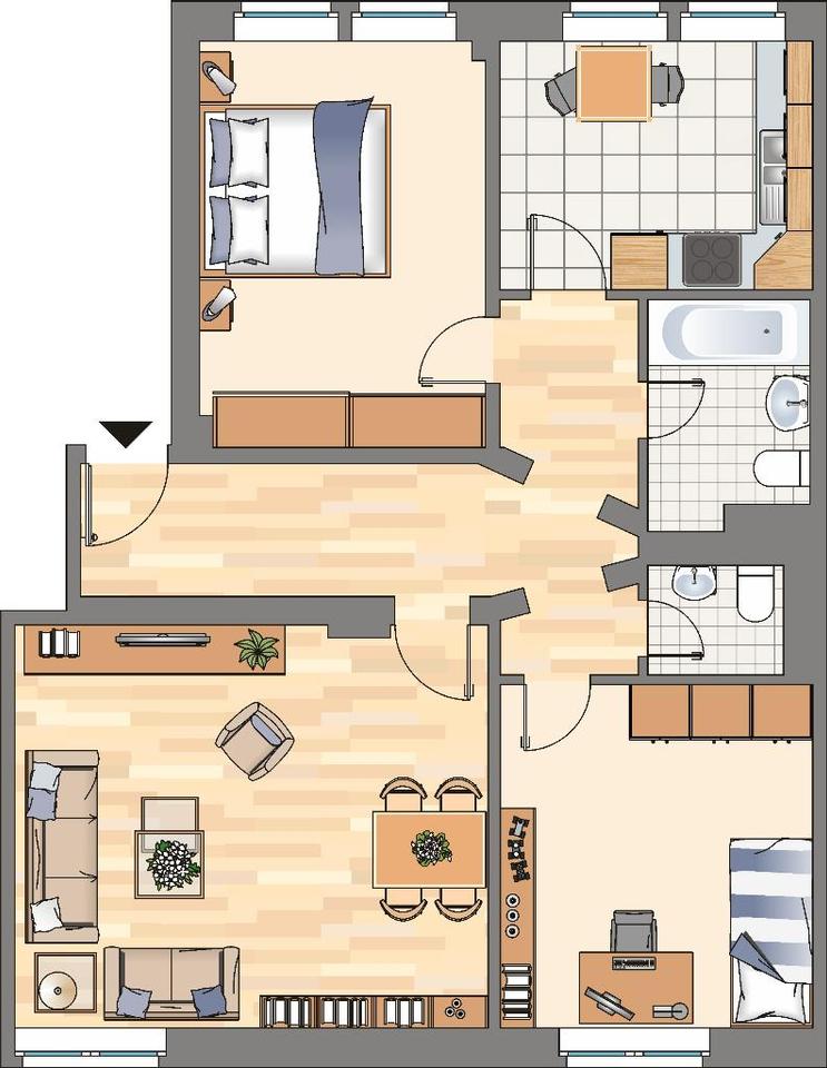 Thumbnail-3-Zimmerwohnung im 2.OG mit neuen Bädern und bereits tapeziert