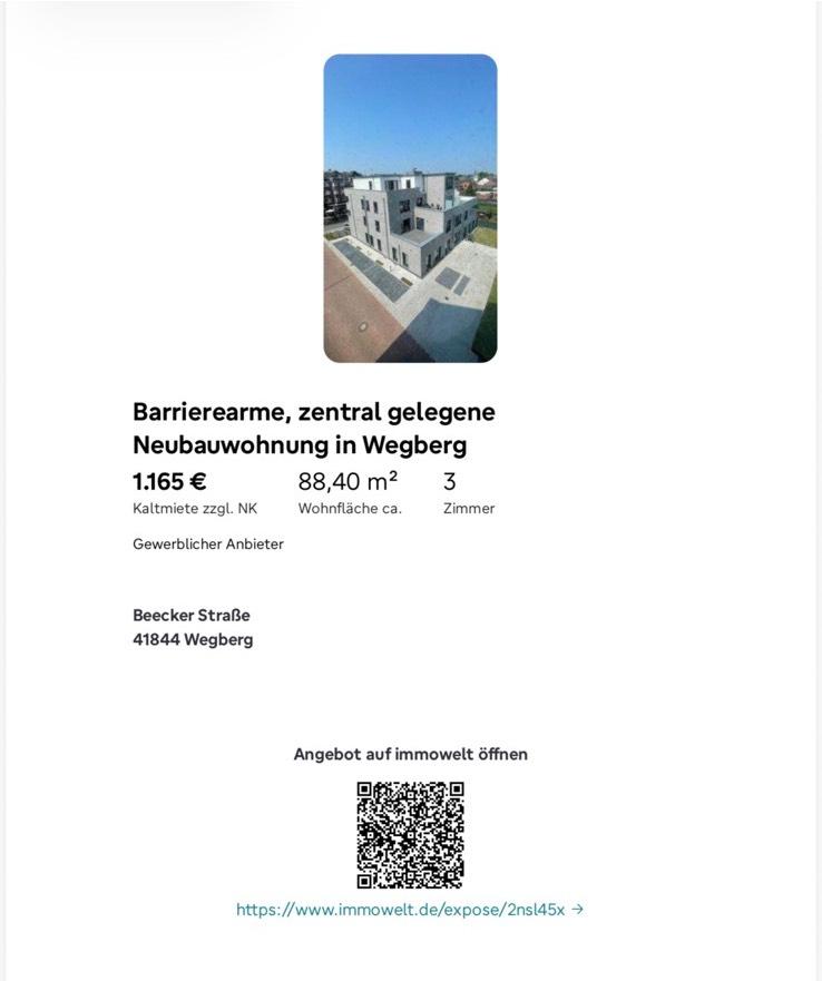 Thumbnail-Barrierearme, zentral gelegene Neubauwohnung in Wegberg