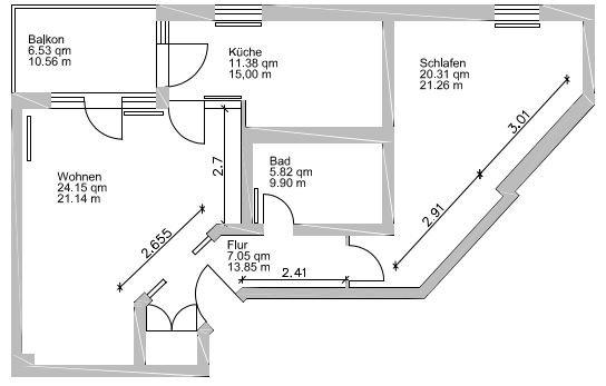 Thumbnail-2-Raum-Wohnung mit Balkon in Taucha