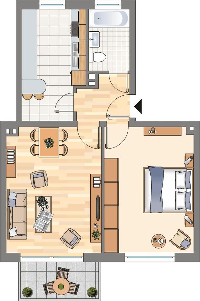 Thumbnail-Demnächst frei! 2-Zimmer-Wohnung in Castrop-Rauxel Habinghorst