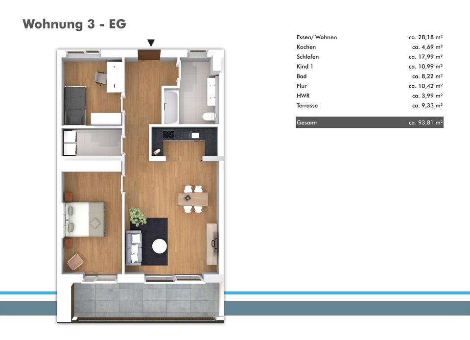 Thumbnail-Eigentumswohnung Neubau, Modern Stadtmitte Wg3