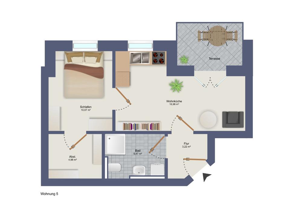 Thumbnail-Neubauwohnung EG Whg. 5 - 1,5 Zimmer Sophienstraße Diepholz