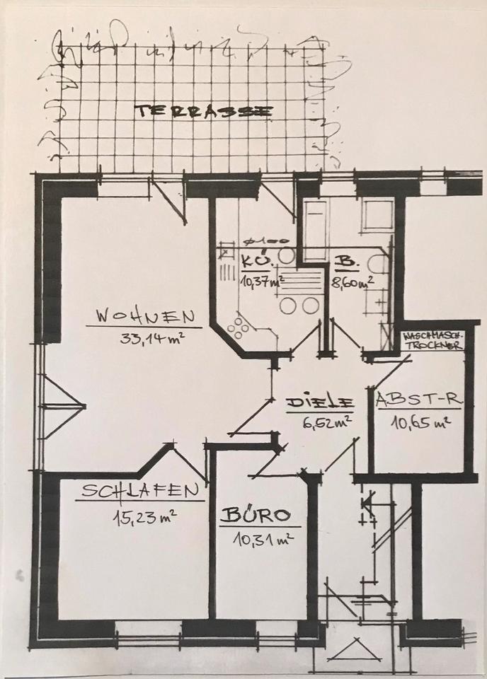 Thumbnail-Schöne 3 Zimmer Erdgeschoss-Wohnung auf dem Land