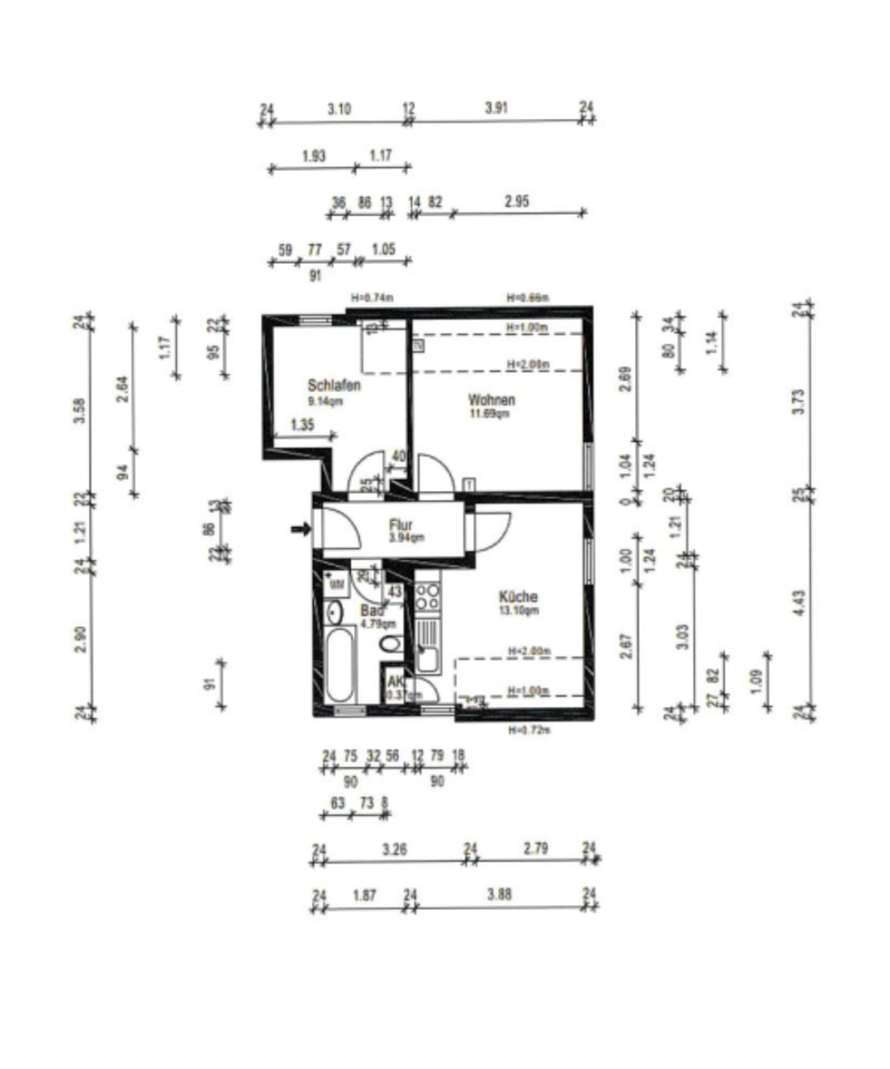 Thumbnail-Helle Zweizimmerwohnung im charmanten Dachgeschoss.