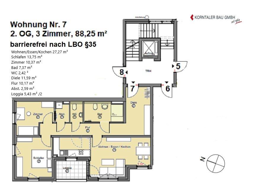 Thumbnail-gut geschnittene moderne 3-Zimmer-Wohnung zentral in Korntal zu vermieten