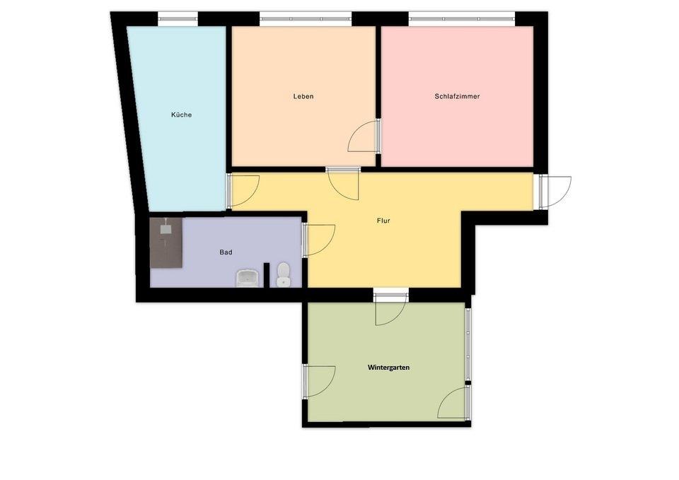 Thumbnail-Großzügige, sanierte 2-Raum-Wohnung im Stadtzentrum