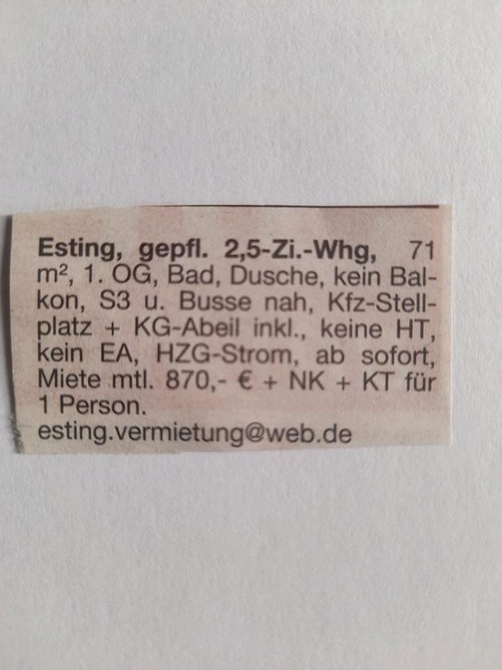 Thumbnail-2,5 Wohnung für 1 Person im 1. OG ohne Balkon