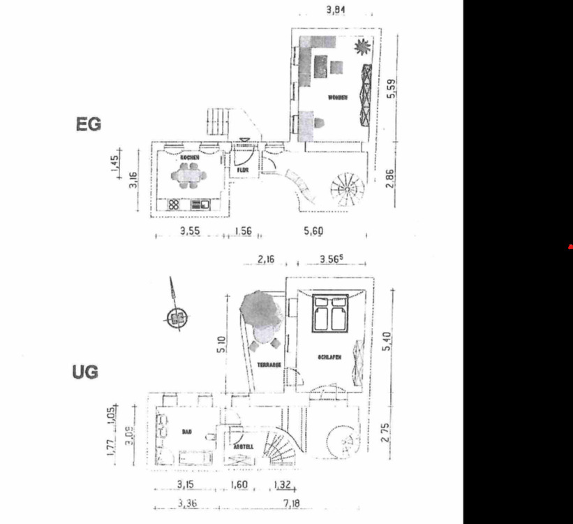 Thumbnail-EG Wohnung 2 Zimmer Terasse im Hinterhof oder als Büro