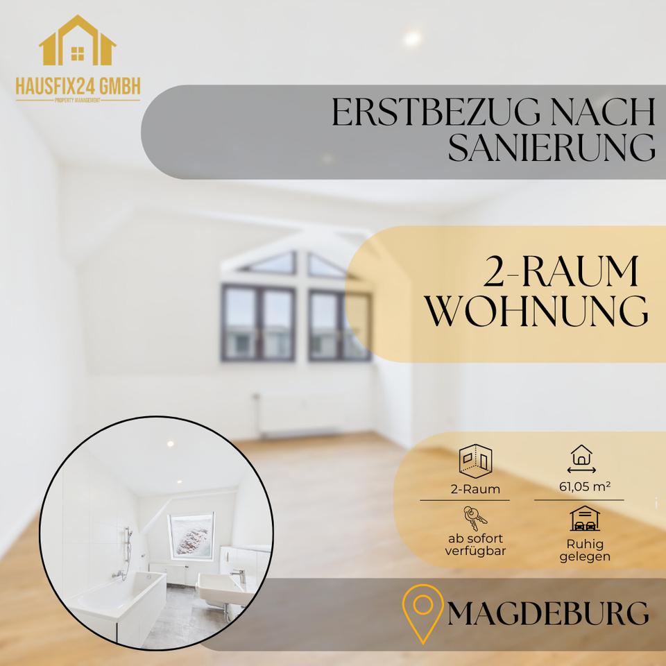 Thumbnail-Großzügige 2-Raum-Wohnung nach Sanierung in Magdeburg