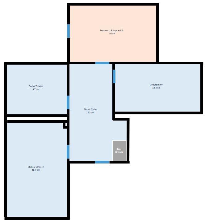 Thumbnail-TOP! Schöne 2R-Wg mit großem 120 qm Garten und Terrasse – Haustie