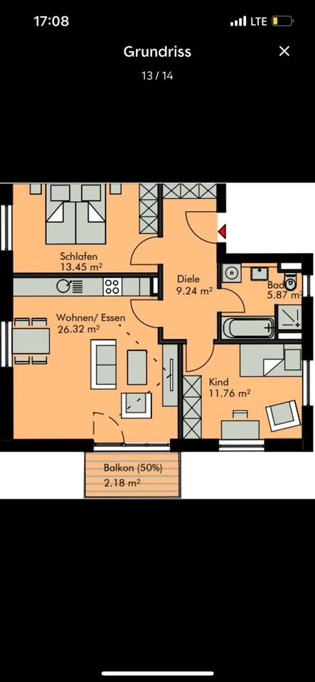 Thumbnail-Moderne 3 Zimmer Wohnung Pielmühle ab 01.07