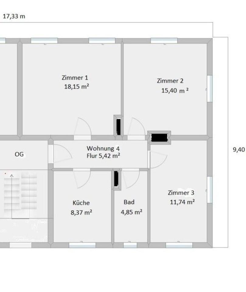 Thumbnail-3 - Zimmer Wohnung mit eigenem Garten zu vermieten
