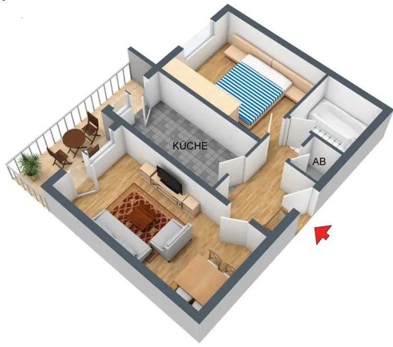 Thumbnail-2 Raum Wohnung in Bernsbach mit Balkon und Küche für 315,- EUR KM