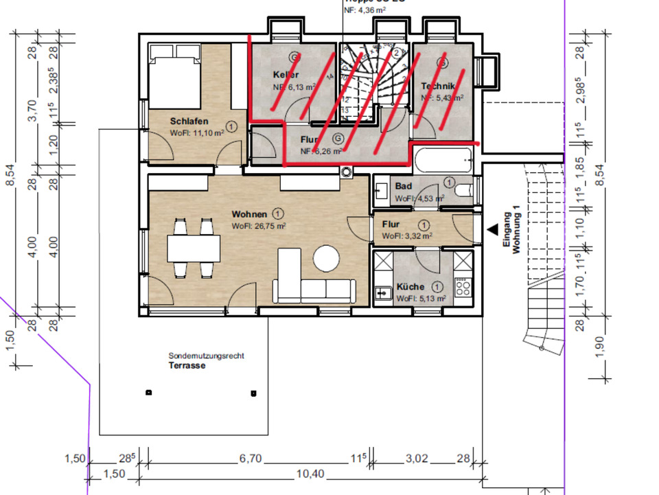 Thumbnail-Einliegerwohnung 2,5 Zimmer