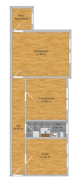 Thumbnail-ruhige neu sanierte 66 m² 2,5 Raumwohnung in Zentrumsnähe