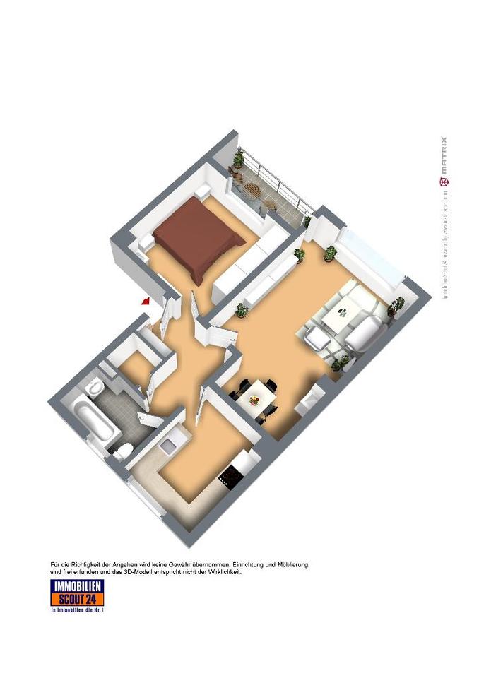 Thumbnail-Frisch ronoviert und frei, 2 Zimmer mit Balkon