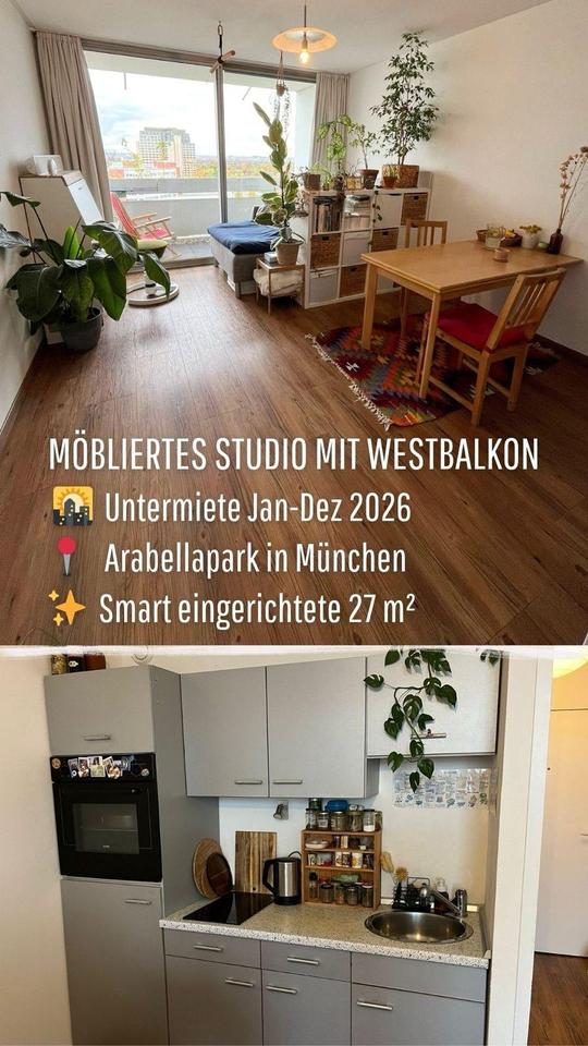 Thumbnail-Möbiliertes Studio Apartment Arabellapark München Bogenhausen