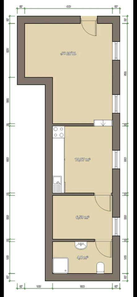 Thumbnail-Einliegerwohnung 2 Zimmer Küche Bad mit Garten