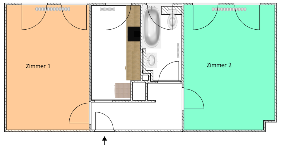 Thumbnail-2-Zimmer-Wohnung 55qm Nürnberg Glockenhof