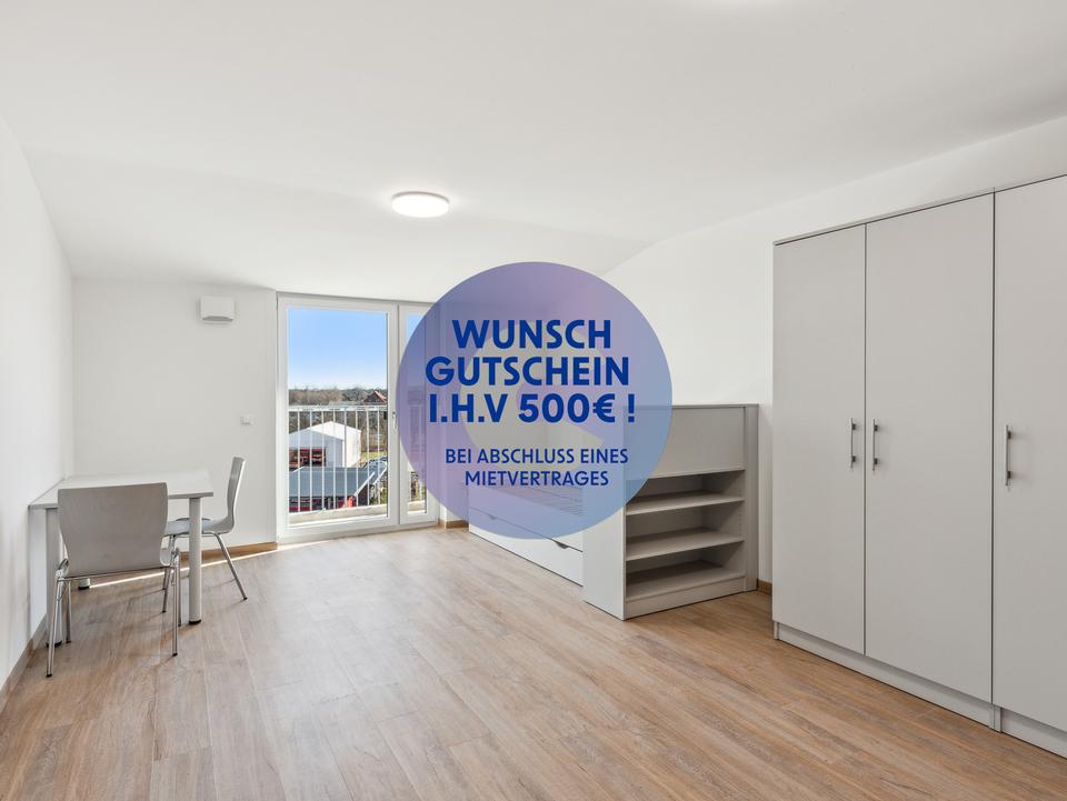 Thumbnail-Einziehen und 500 € sichern - Möbliertes 2-Zimmer-Studentenapartment mit großzügigem Balkon - Strom & Internet inklusive