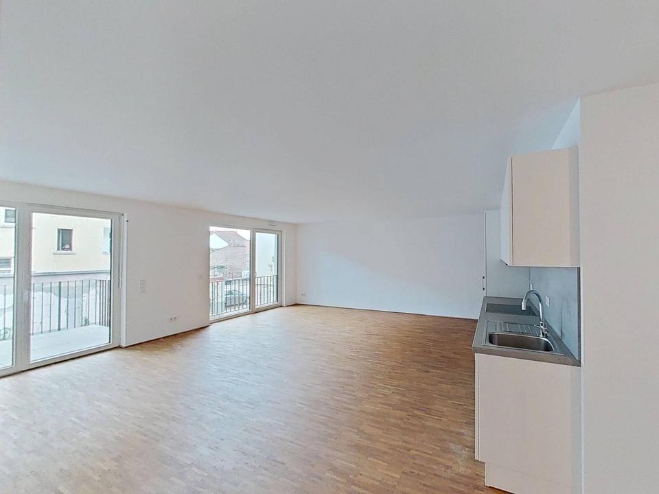 Thumbnail-Moderne 3-Zimmer-Neubauwohnung mit Balkon, Einbauküche und viel Komfort im Wohnquartier 'Großherzog Friedrich Höfe'