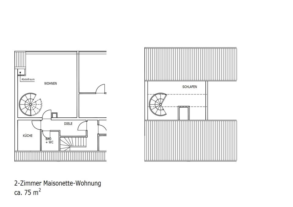 Thumbnail-2-Zimmer Maisonette-Wohnung