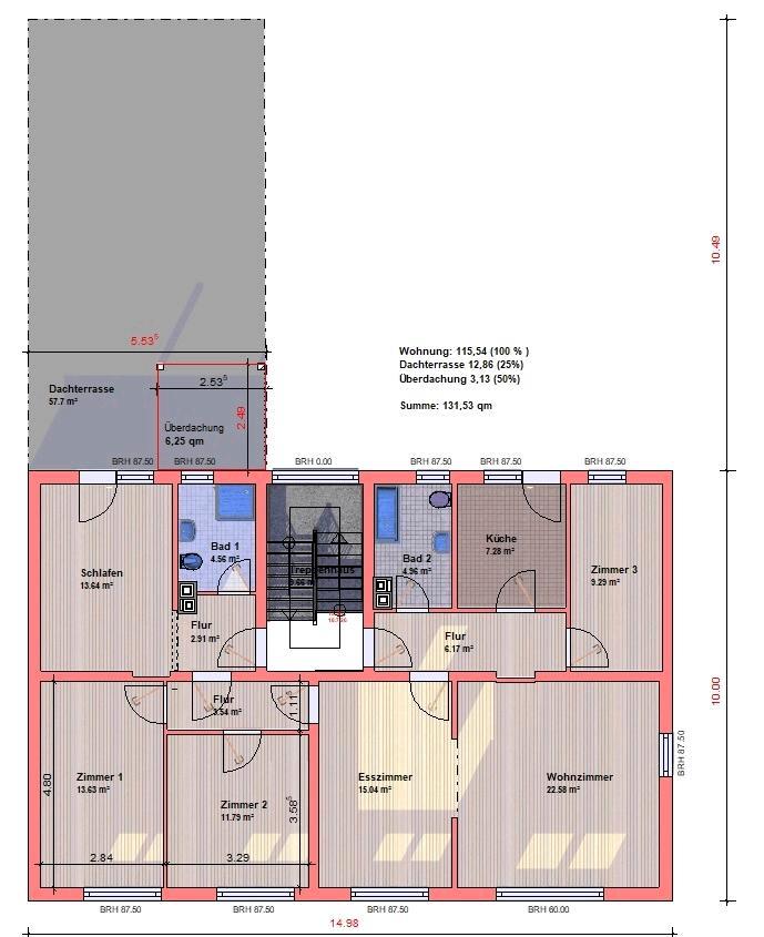 Thumbnail-Großzügige Wohnung in Renovierung mit Dachterrasse in Jürgenohl
