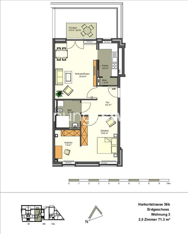 Thumbnail-Wohnungsswap - 2 Zimmer, 71 m² - Harkortstraße, Altona, Hamburg