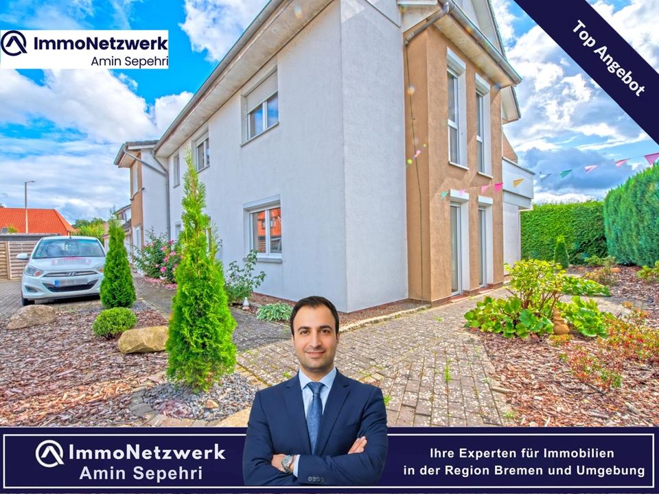 Thumbnail-Moderne 3-Zimmer-Erdgeschosswohnung mit Einbauküche und Garten in Syke-Barrien